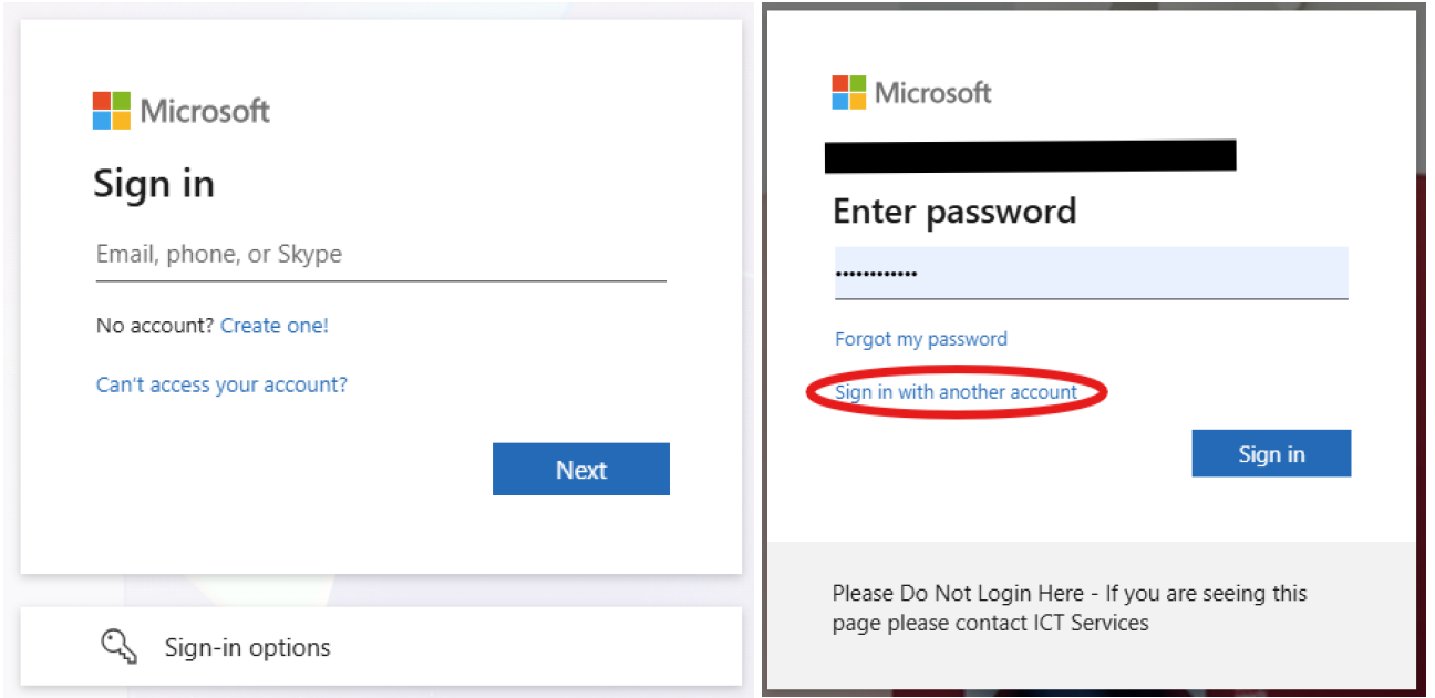 Microsoft Sign In Boxes